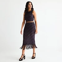 Bold Elements Womens Crew Neck Sleeveless Chevron Pullover Sweater