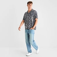 Arizona Mens Short Sleeve Regular Fit Button-Down Shirt
