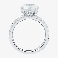 (H-I / Si2) Womens 3 3/4 CT. T.W. Lab Grown White Diamond 14K Gold Round Side Stone Engagement Ring