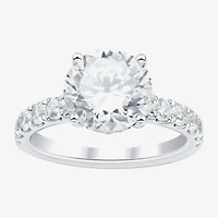 (H-I / Si2) Womens 3 3/4 CT. T.W. Lab Grown White Diamond 14K Gold Round Side Stone Engagement Ring