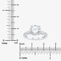 (H-I / Si2) Womens 3 3/4 CT. T.W. Lab Grown White Diamond 14K Gold Round Side Stone Engagement Ring
