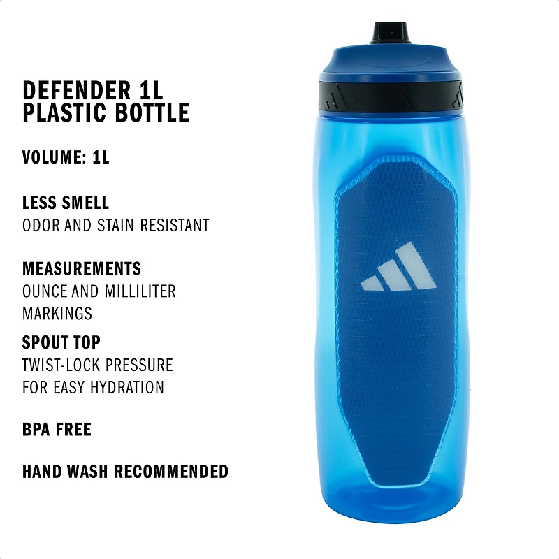 adidas Defender 1L Blue Water Bottle