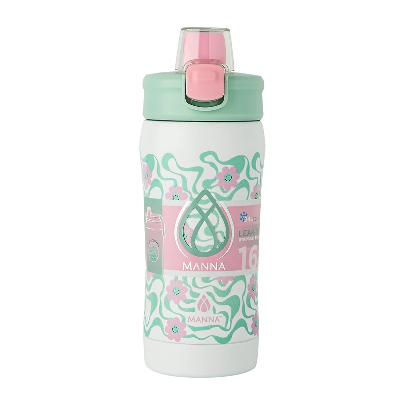 Hydragear 3D Floral 16oz. Push Water Bottle