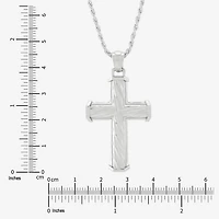 Cross Mens Sterling Silver Cross 20 Inch Pendant Necklace