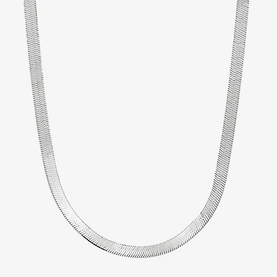 Made in Italy Womens Sterling Silver 18 Inch Herringbone Chain Necklace