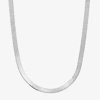 Made in Italy Womens Sterling Silver 18 Inch Herringbone Chain Necklace