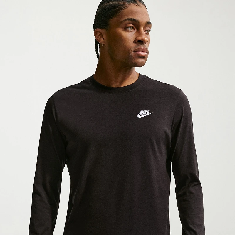 Nike Club Mens Crew Neck Long Sleeve Quick Dry Active Big and Tall T-Shirt