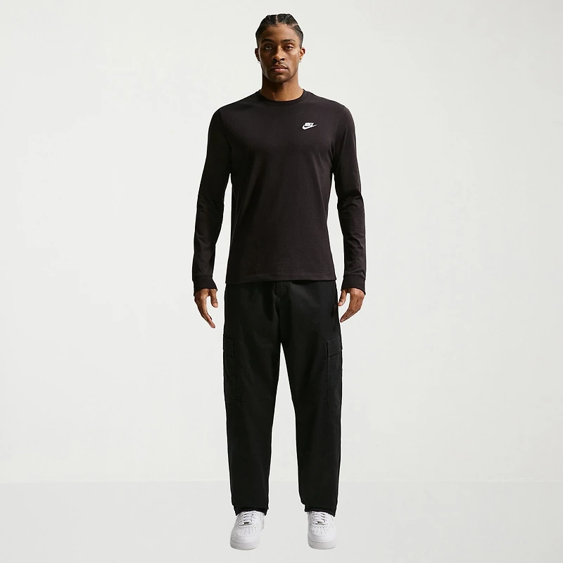 Nike Club Mens Crew Neck Long Sleeve Quick Dry Active Big and Tall T-Shirt