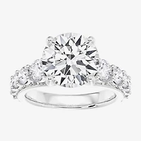 (F / Vs2) Womens 4 CT. T.W. Lab Grown White Diamond 14K Gold Round Side Stone Engagement Ring