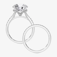 Signature By Modern Bride (F / Vs2) Womens 5 1/2 CT. T.W. Lab Grown White Diamond 10K Gold Round Side Stone Bridal Set