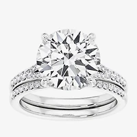 Signature By Modern Bride (F / Vs2) Womens 5 1/2 CT. T.W. Lab Grown White Diamond 10K Gold Round Side Stone Bridal Set