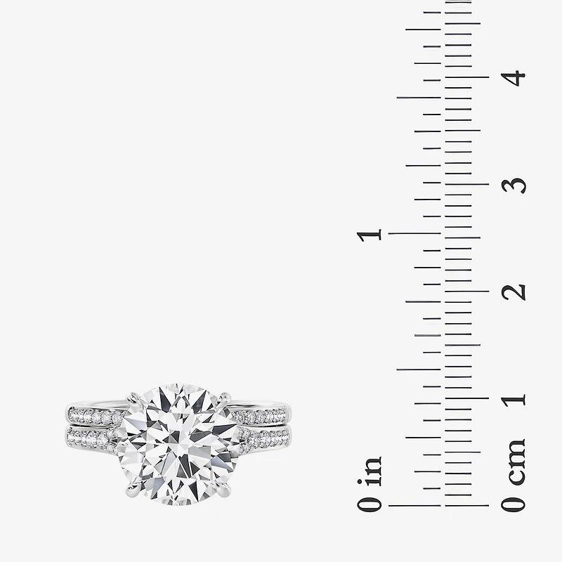 Signature By Modern Bride (F / Vs2) Womens 5 1/2 CT. T.W. Lab Grown White Diamond 10K Gold Round Side Stone Bridal Set