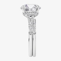 Signature By Modern Bride (F / Vs2) Womens 5 1/2 CT. T.W. Lab Grown White Diamond 10K Gold Round Side Stone Bridal Set