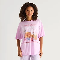 Arizona Body Womens Round Neck Short Sleeve Juniors Pajama Top