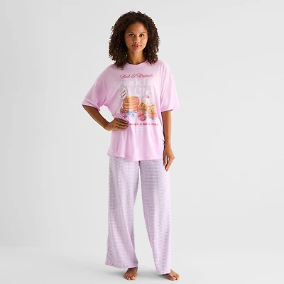 Arizona Body Womens Round Neck Short Sleeve Juniors Pajama Top