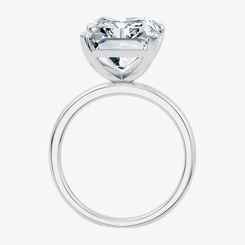 (F/Vs2) Womens 10 Ct. Lab Grown White Diamond 14K Gold Rectangular Solitaire Engagement Ring