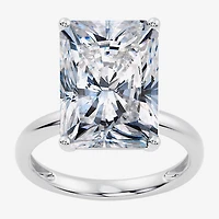 (F/Vs2) Womens 10 Ct. Lab Grown White Diamond 14K Gold Rectangular Solitaire Engagement Ring