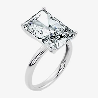 (F/Vs2) Womens 10 Ct. Lab Grown White Diamond 14K Gold Rectangular Solitaire Engagement Ring
