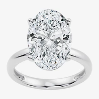(F/Vs2) Womens 10 Ct. Lab Grown White Diamond 14K Gold Oval Solitaire Engagement Ring