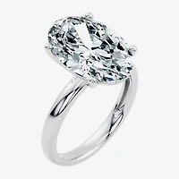 (F/Vs2) Womens 10 Ct. Lab Grown White Diamond 14K Gold Oval Solitaire Engagement Ring