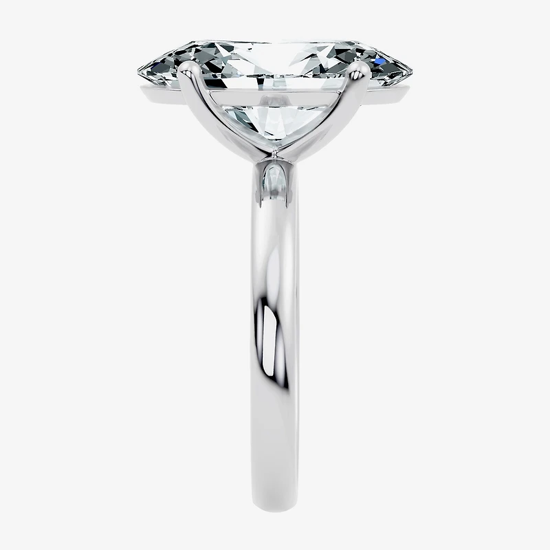 (F/Vs2) Womens 10 Ct. Lab Grown White Diamond 14K Gold Oval Solitaire Engagement Ring