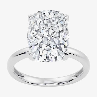 (F / Vs2) Womens 6 Ct. Lab Grown White Diamond 14K Gold Cushion Solitaire Engagement Ring
