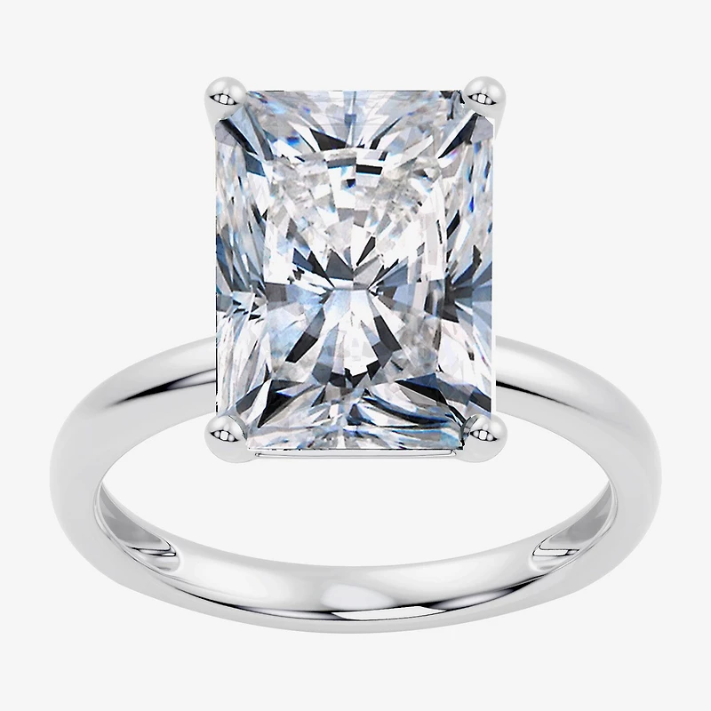 (F / Vs2) Womens 5 CT. T.W. Lab Grown White Diamond 14K Gold Rectangular Engagement Ring