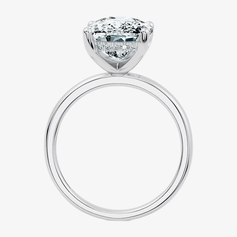 Signature By Modern Bride (F / Vs2) Womens 1/10 Ct. T.W. Lab Grown White Diamond 14K Gold Cushion Engagement Ring