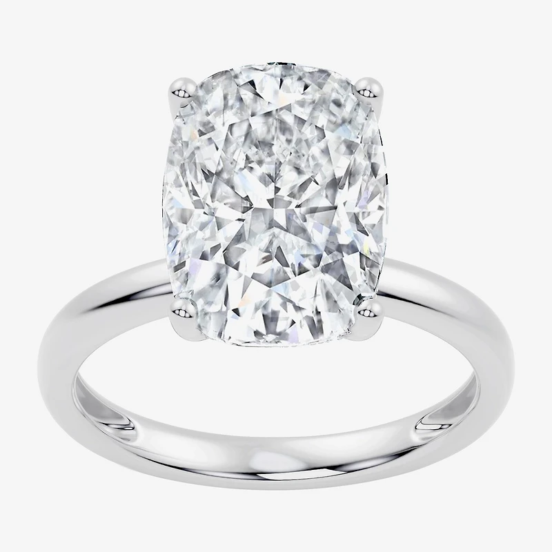 Signature By Modern Bride (F / Vs2) Womens 1/10 Ct. T.W. Lab Grown White Diamond 14K Gold Cushion Engagement Ring