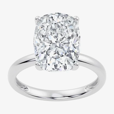 Signature By Modern Bride (F / Vs2) Womens 1/10 Ct. T.W. Lab Grown White Diamond 14K Gold Cushion Engagement Ring
