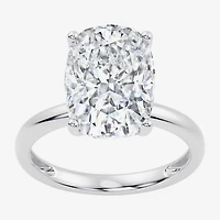 Signature By Modern Bride (F / Vs2) Womens 1/10 Ct. T.W. Lab Grown White Diamond 14K Gold Cushion Engagement Ring