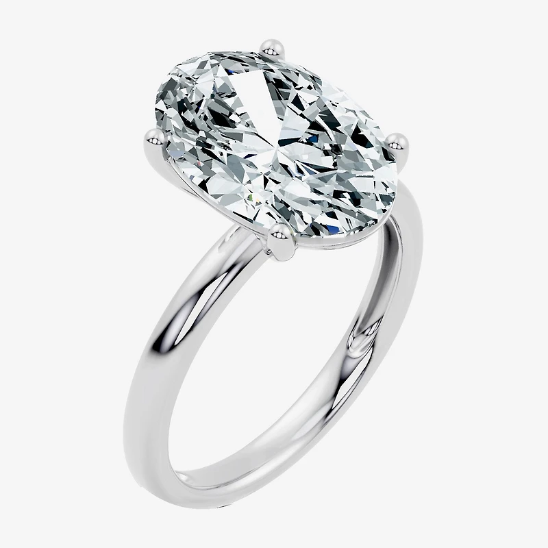 (F / Vs2) Womens 7 Ct. Lab Grown White Diamond 14K Gold Oval Engagement Ring