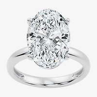 (F/Vs2) Womens 8 Ct. Lab Grown White Diamond 14K Gold Oval Solitaire Engagement Ring