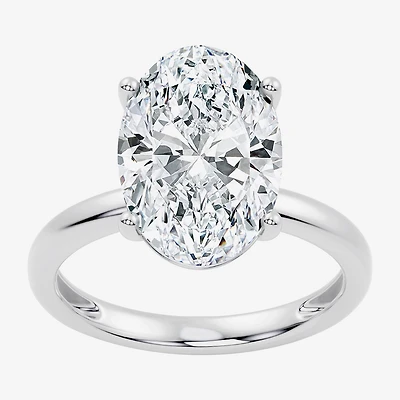 (F / Vs2) Womens 6 Ct. Lab Grown White Diamond 14K Gold Oval Solitaire Engagement Ring