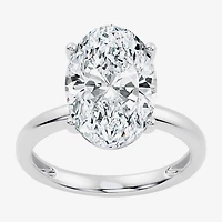 (F / Vs2) Womens 6 Ct. Lab Grown White Diamond 14K Gold Oval Solitaire Engagement Ring