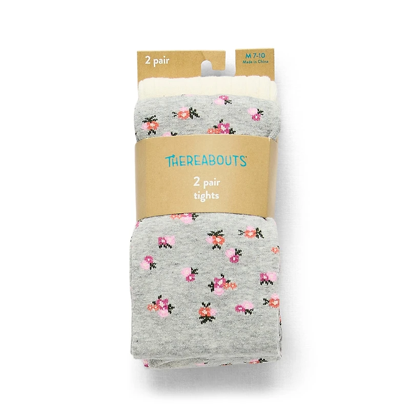 Thereabouts Little & Big Kid Girls 2-pc. Floral Tights