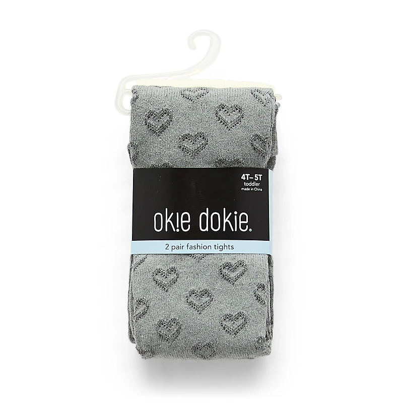 Okie Dokie Toddler Girls 2-pc. Hearts Tights