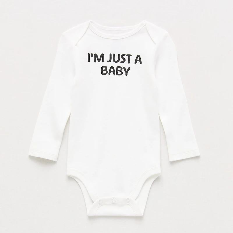 Okie Dokie Baby Unisex Crew Neck Long Sleeve Rib Bodysuit
