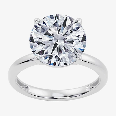 F / Vs2) Womens Ct. Lab Grown White Diamond 14K Gold Round Solitaire Engagement Ring