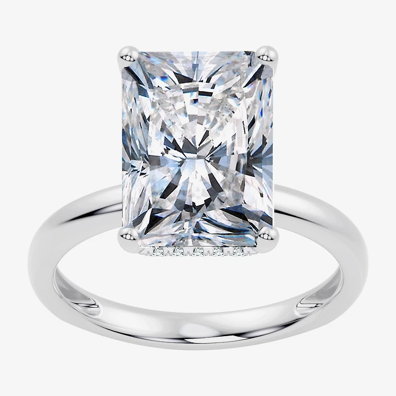 Signature By Modern Bride (F/Vs2) Womens 7 Ct.T.W. Lab Grown White Diamond 14K Gold Rectangular Engagement Ring