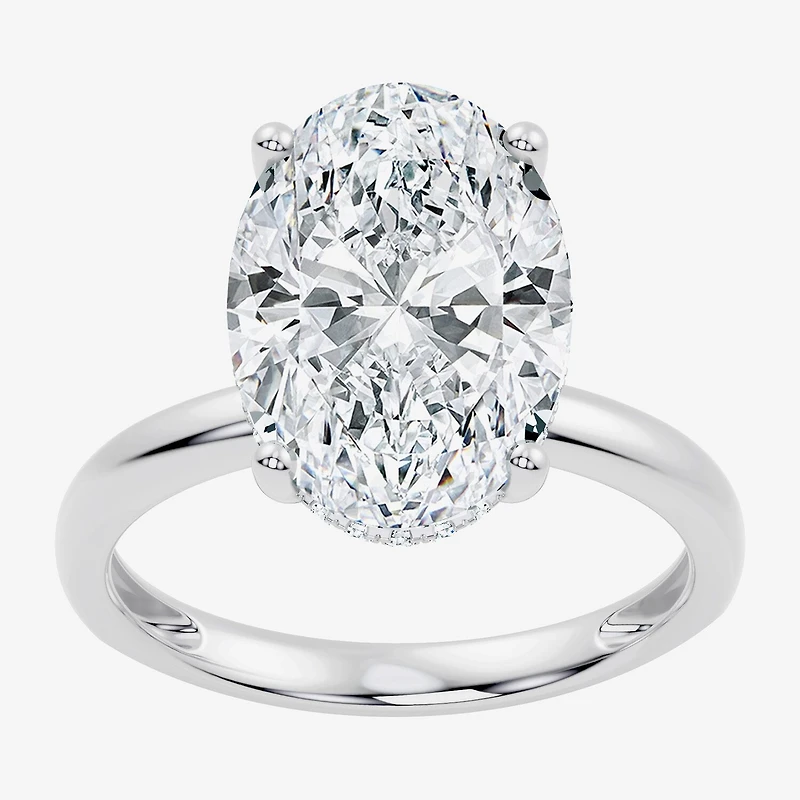Signature By Modern Bride (F / Vs2) Womens 5 1/10 Ct. T.W. Lab Grown White Diamond 14K Gold Oval Engagement Ring