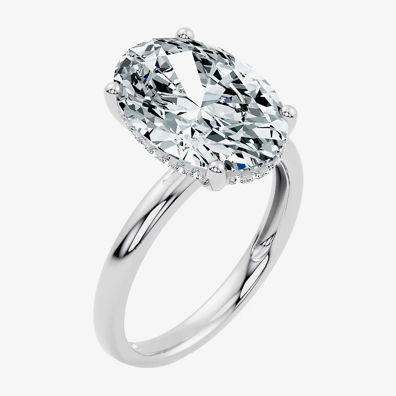 Signature By Modern Bride (F / Vs2) Womens 5 1/10 Ct. T.W. Lab Grown White Diamond 14K Gold Oval Engagement Ring