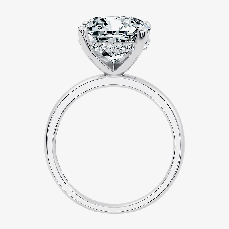 Signature By Modern Bride (F / Vs2) Womens 1/10 Ct. T.W. Lab Grown White Diamond 14K Gold Cushion Engagement Ring