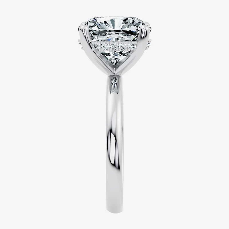 Signature By Modern Bride (F / Vs2) Womens 1/10 Ct. T.W. Lab Grown White Diamond 14K Gold Cushion Engagement Ring