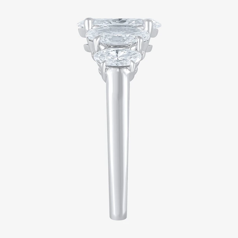 (F / Vs2) Womens 2 CT. T.W. Lab Grown White Diamond 10K Gold Oval 5-Stone Engagement Ring