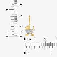 Charmed by Diamond Addiction 1/10 CT. T.W. Stroller (G-H / Si2- I1) White 14K Gold Over Silver Charm