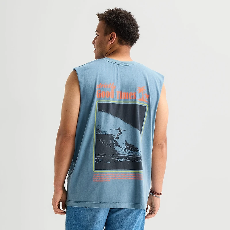 Arizona Mens Crew Neck Sleeveless Big and Tall Muscle T-Shirt