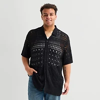 Arizona Big and Tall Mens Crew Neck Short Sleeve Polo Sweater