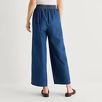 by&by Womens Juniors Wide Leg Mid Rise Trouser