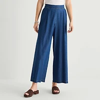 by&by Womens Juniors Wide Leg Mid Rise Trouser